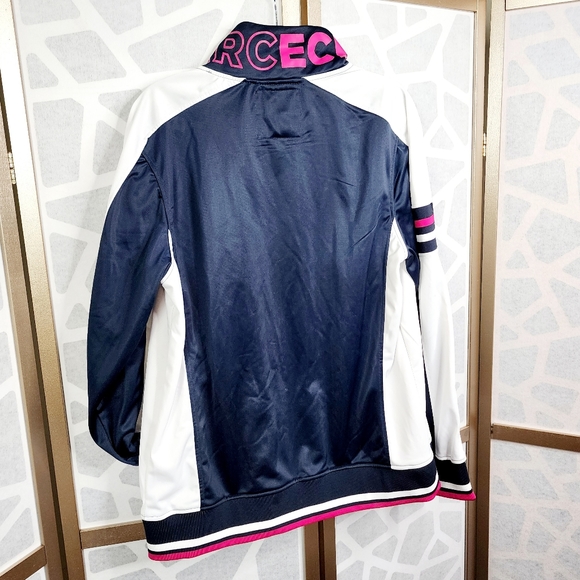 Marc Ecko Cut & Sew Track Jacket | Navy Blue, Pink, White| Size Large - Picture 4 of 6